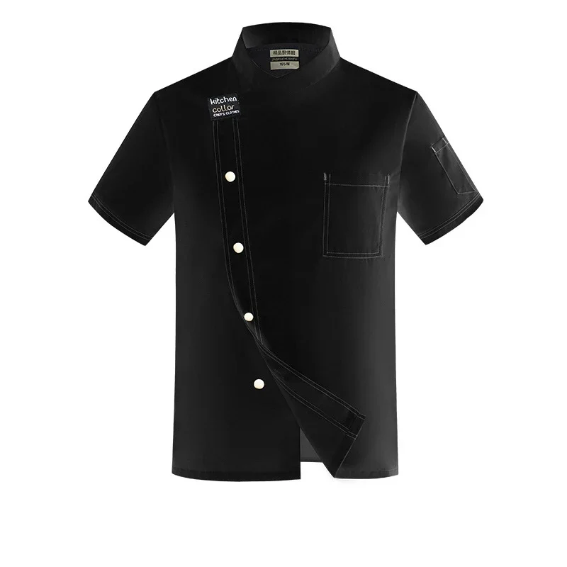 Chef Uniform Men Short Sleeve Kitchen Cook Shirts Unisex Restaurant Bakery Waiter Uniform