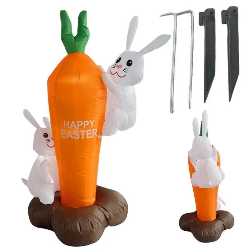 2023 Easter Inflatable Toys Bunny With Giant Carrot Easter Outdoor