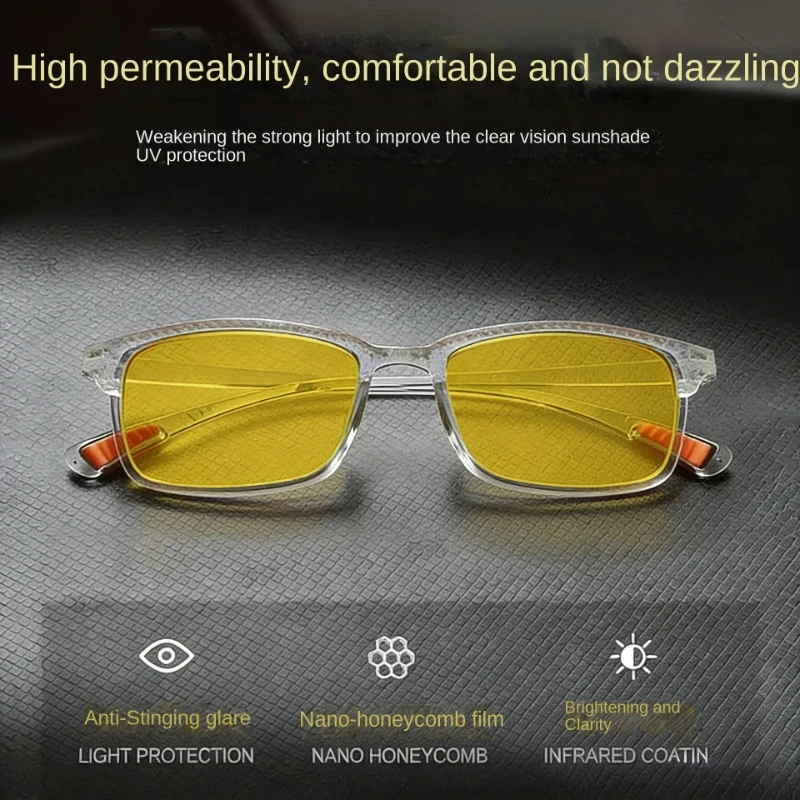 Sleek Night Vision Anti Blue Light Reading Glasses - Ultra-Light Square Frame Eyewear