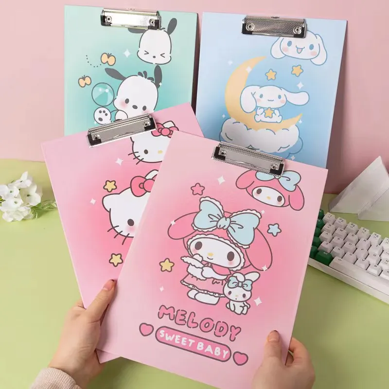 Sanrio A4 Hello Kitty File Clipboard Folder Board Cinnamoroll Kuromi Multifunctional Students office Writing Board Clip Folder 2