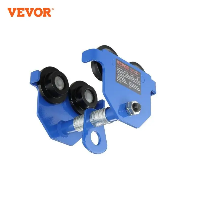Beam Trolley Hoist 0.5/1/2/3Ton Manual Push Dual Wheels Adjustable Width 2.5-5.5in Garage Hoist for Straight Curved I Beam