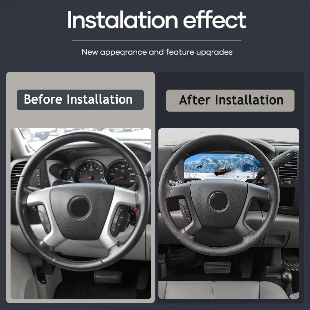 Panel de Instrumentos LCD para Chevrolet Silverado y GMC Sierra 2007-2013, Cabina Virtual, Tablero Digital, Velocímetro 3