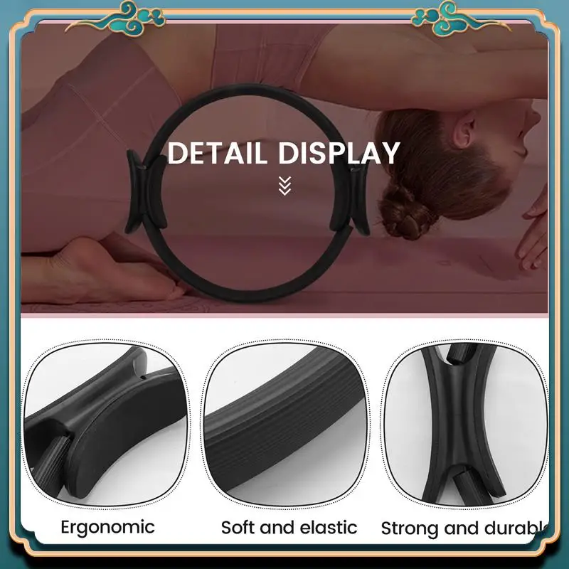 Latest Pilates Ring Magic Circle Body Sport Exercise Fitness Strength Yoga Tool-Black