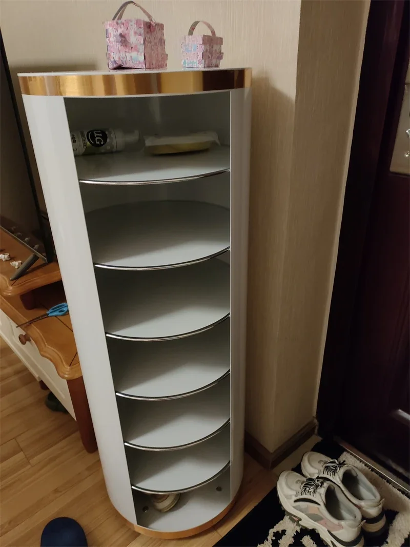 Description Picture 3 of itemModern Steel Rotating Shoe Cabinets Nordic Living Room Furniture Home Door Shoe Rack Light Luxury Multi-layer Storage Cabinet GL