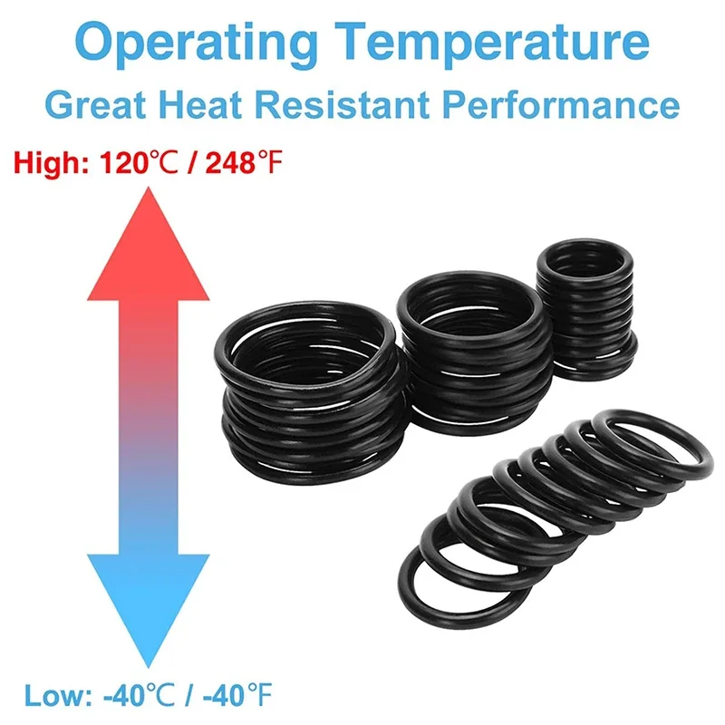 Nitrile Rubber O Ring Kit for Sealing and Repair - Oil & Heat Resistant