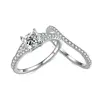 1 Ct Princess Cut All Moissanite Engagement Ring Set For Women 925 Sterling Silver Pave Wedding Bands 2
