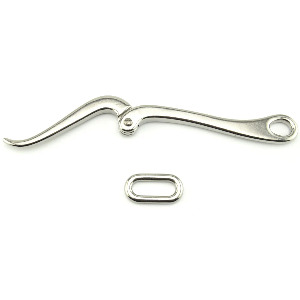 KEEP DIVING 4“/6" Pelican Hook & Eye with Quick Release Link Stainless Steel 316 Marine Boat 3