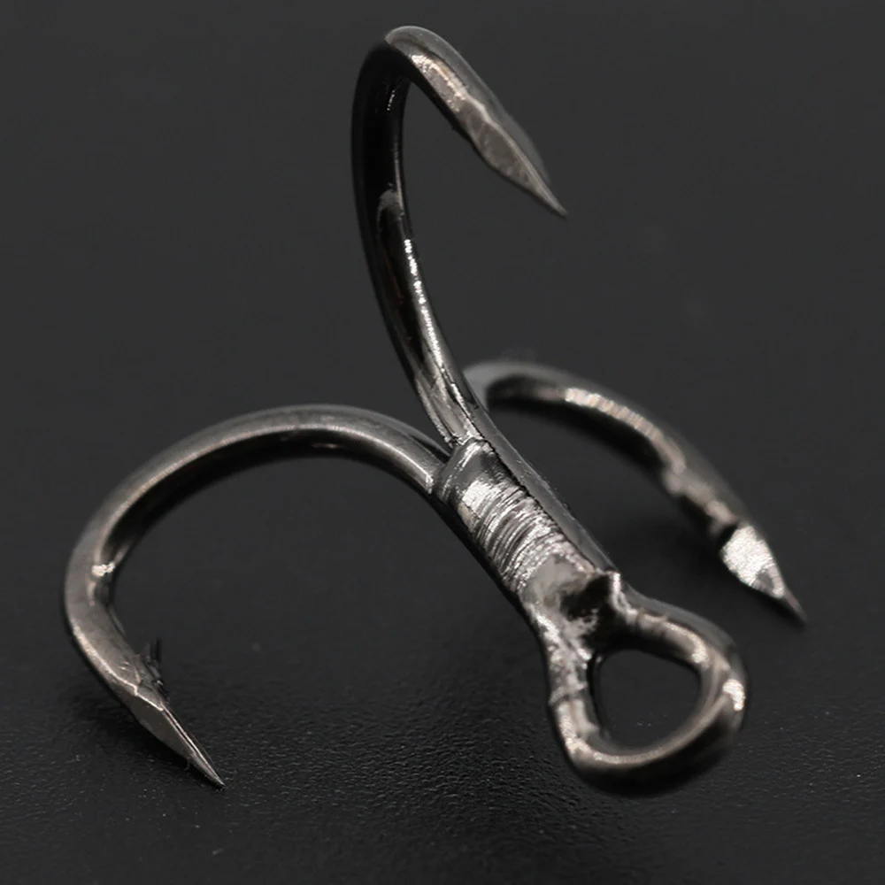 10pcs/bag Thicker Treble Hooks 3/0# 2/0# 1/0# High Carbon Steel Corrosion  Protection Strong Pull Fishing Hook For Big Fish