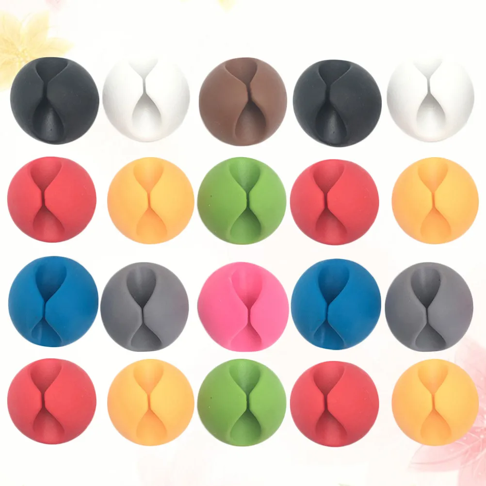 20Pcs 고정 케이블 클립 책상 벽 사무실 USB 코드 관리 케이블 클립 정리용 강력한 접착 와이어 정리기