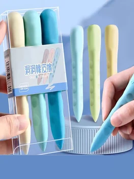 Gomma da cancellare per fori da 3 pezzi/scatola per studenti della scuola primaria, senza dreg, senza briciole, penna da cancellare pulita, immagine della pelle, posa artistica oversize