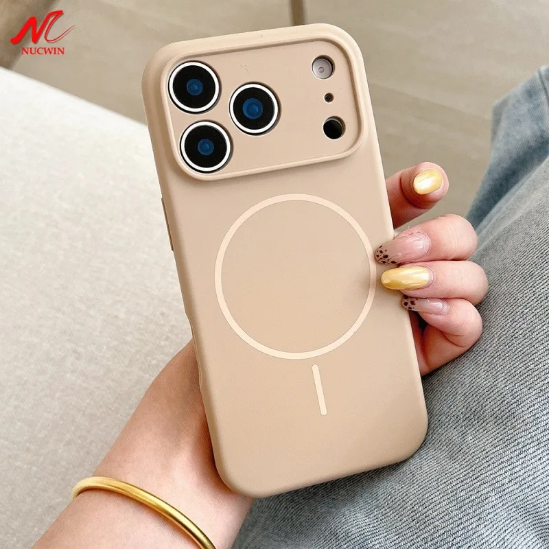 حافظة جديدة من السيليكون السائل Magsafe لهاتف آيفون 17 برو ماكس 17 غطاء مضاد للصدمات لهاتف آيفون 16 15 14 13 برو ماكس 15 16 بلس