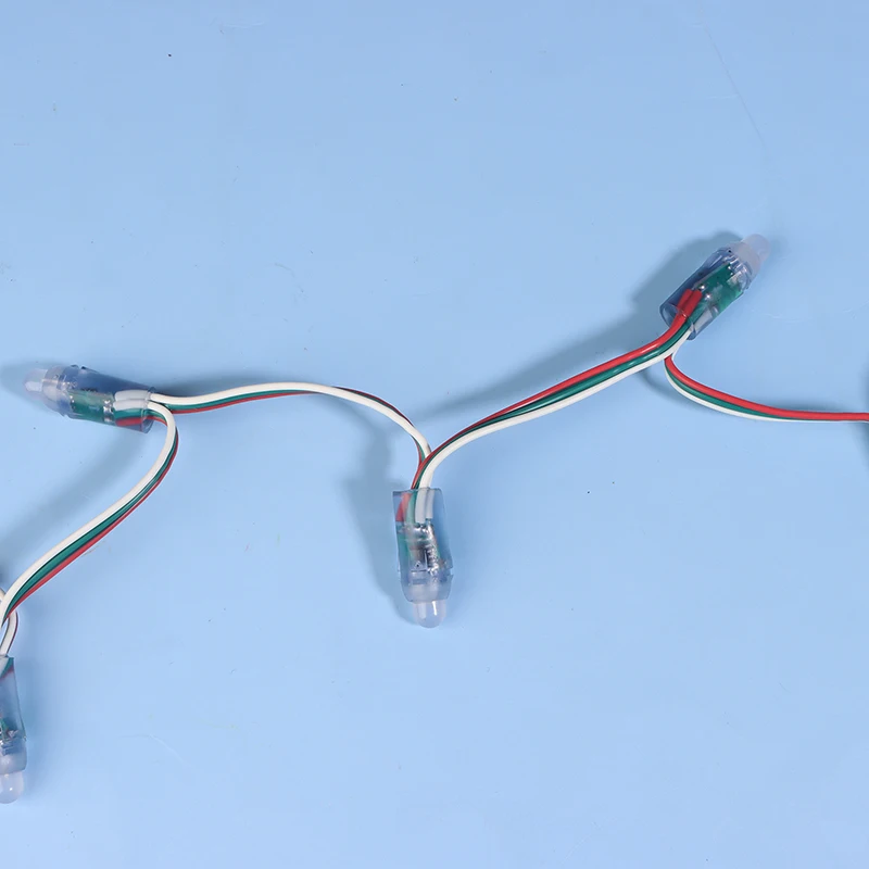 50Pcs DC5V WS2811 Full Color LED Pixel Light Module 12MM 14CM Wires IP68 Waterproof RGB Digital Led Strings For Festival Decor