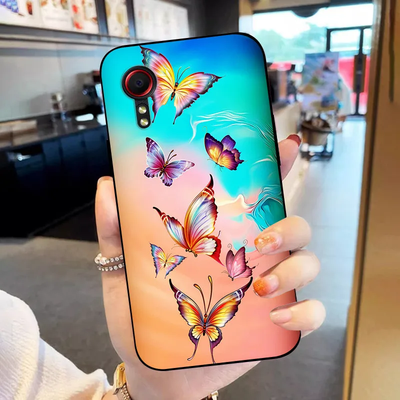 Floral Soft Silicone Back Case for Samsung Galaxy Xcover 5 - Durable Phone Protector Cover