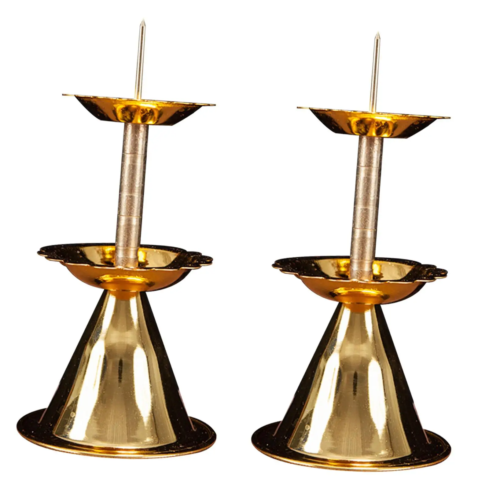 2Pcs Buddhist Tealight Candle Holders Party Candelabra Metal Candlestick for Housewarming Mantel Dining Room Hotel Farmhouse