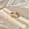 Vintage White Enamel Metal Irregular Shape Geometric Open Adjustable Ring for Women Girl Fashion Jewelry Birthday Gifts 5