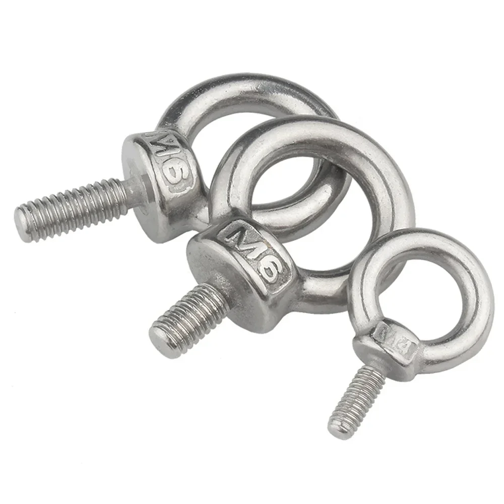 1-2Pcs Lifting Eye Nuts Screw Ring Eyebolt Ring Hooking Nut Screws M3 M4 M5 M6 M8 M10 M12 304 Stainless Steel