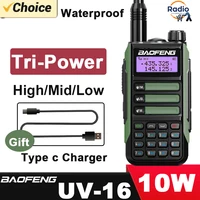 UV16 Baofeng Max Walkie Talkie Professional UV16r Ham 2 Way Radio Battery V2 Plus 10W Powerful Waterproof VHF UHF USB-C Charger 1