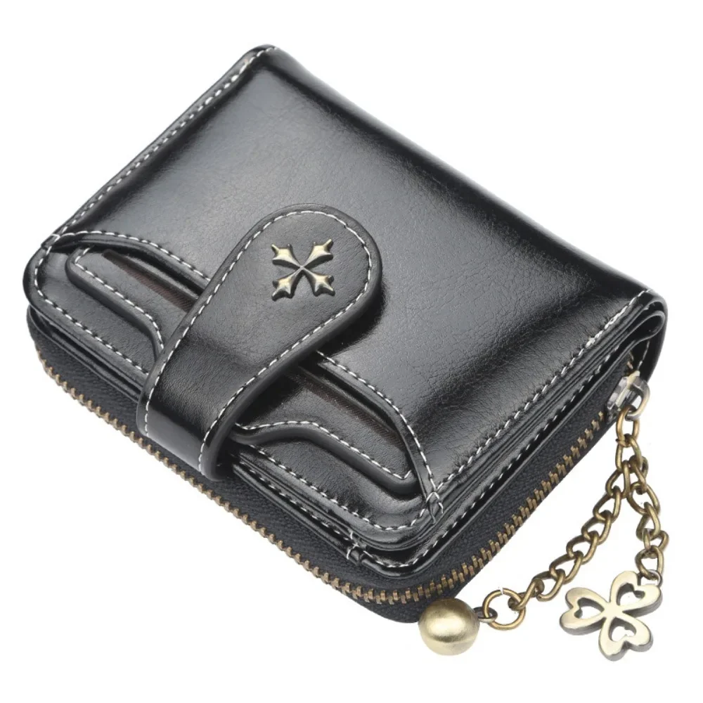 Fashion PU Leather Wallets Women Luxury Designer Vintage Short Money Bag Female Small Card Holders Girls Versatile Coin Purse