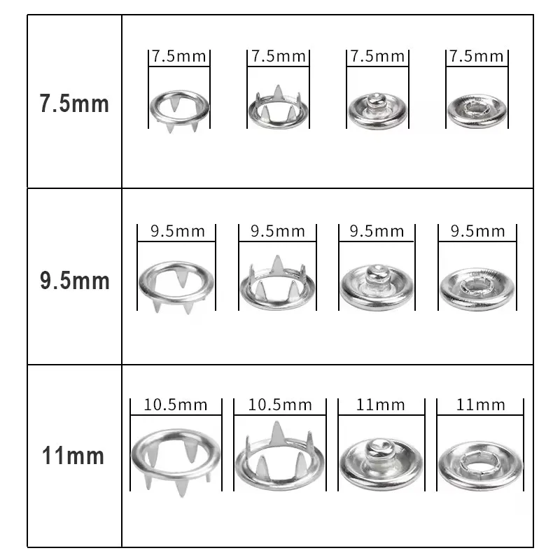 7.5/9.5/11 mm Snap Buckle Installation Tool Europe Button Machine Special Mold (12mm+M6) Snap-Fastener Eyelets Leather Rivets 2
