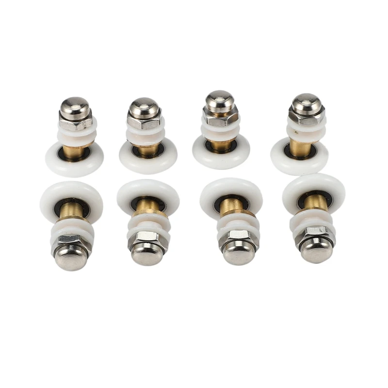 8PCS 25Mm Diameter Shower Glass Sliding Door Hanging Wheel Roller Bathroom Sliding Cabinet Eccentric Pulleys