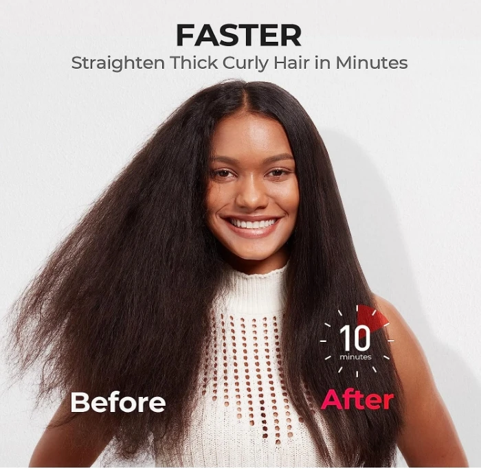 Ion Straight Brush Thick bristles, 16 temperature, hot brush Straight brush thick curly hair 4