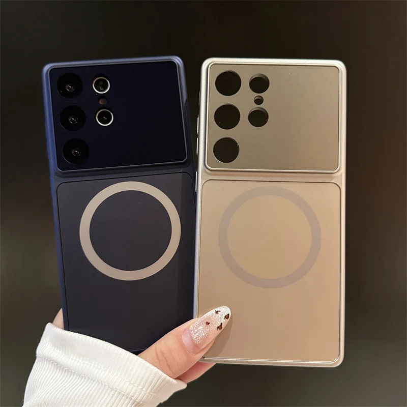 Luxury Glass Nano Matte Magnetic Case with Magsafe-Compatible Wireless Charging and Shockproof Protection