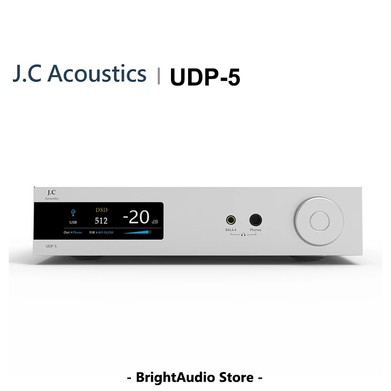 

J.C Acoustics UDP-5 Desktop DAC Headphone Amplifier AMP dual ES9039Q2M chips FPGA Core Algorithm 4.4mm output 6800mw audirect