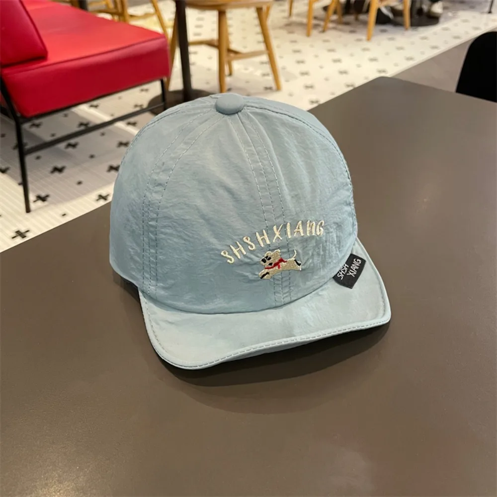 Sweet Korean Style Puppy Baseball Cap Quick-dry Letter Embroidery Summer Kid Sunhat Anti-UV Shading Hat Children's Hat Girls