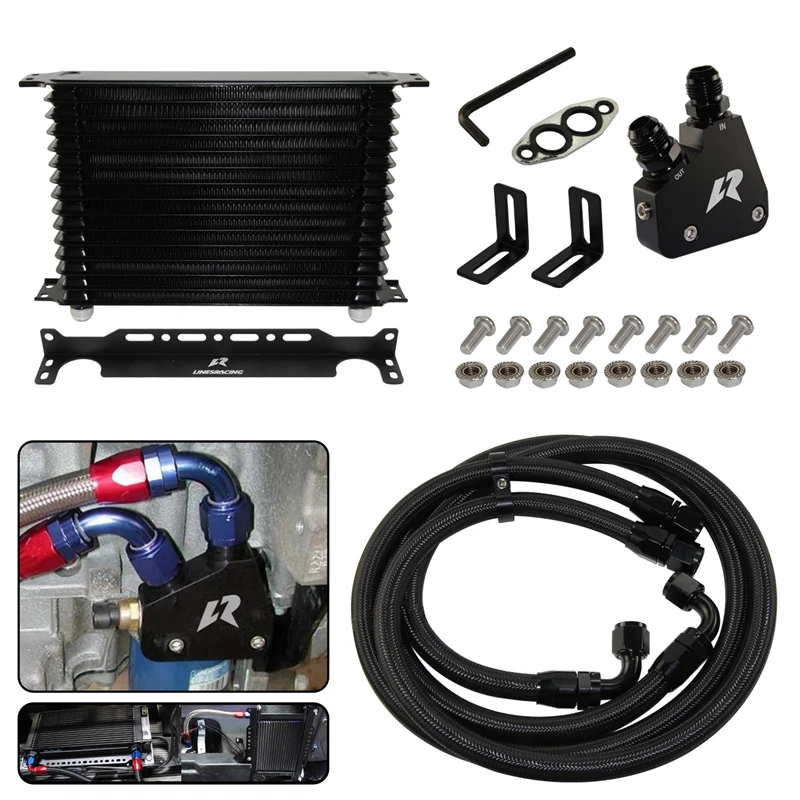 

10/13/15/19 Row Oil Cooler w/ Bracket Kit AN10 For Chevrolet Corvette C6 C5 C7 LS1 Camaro & Firebird Cadillac CTS-V GM CK 04-06