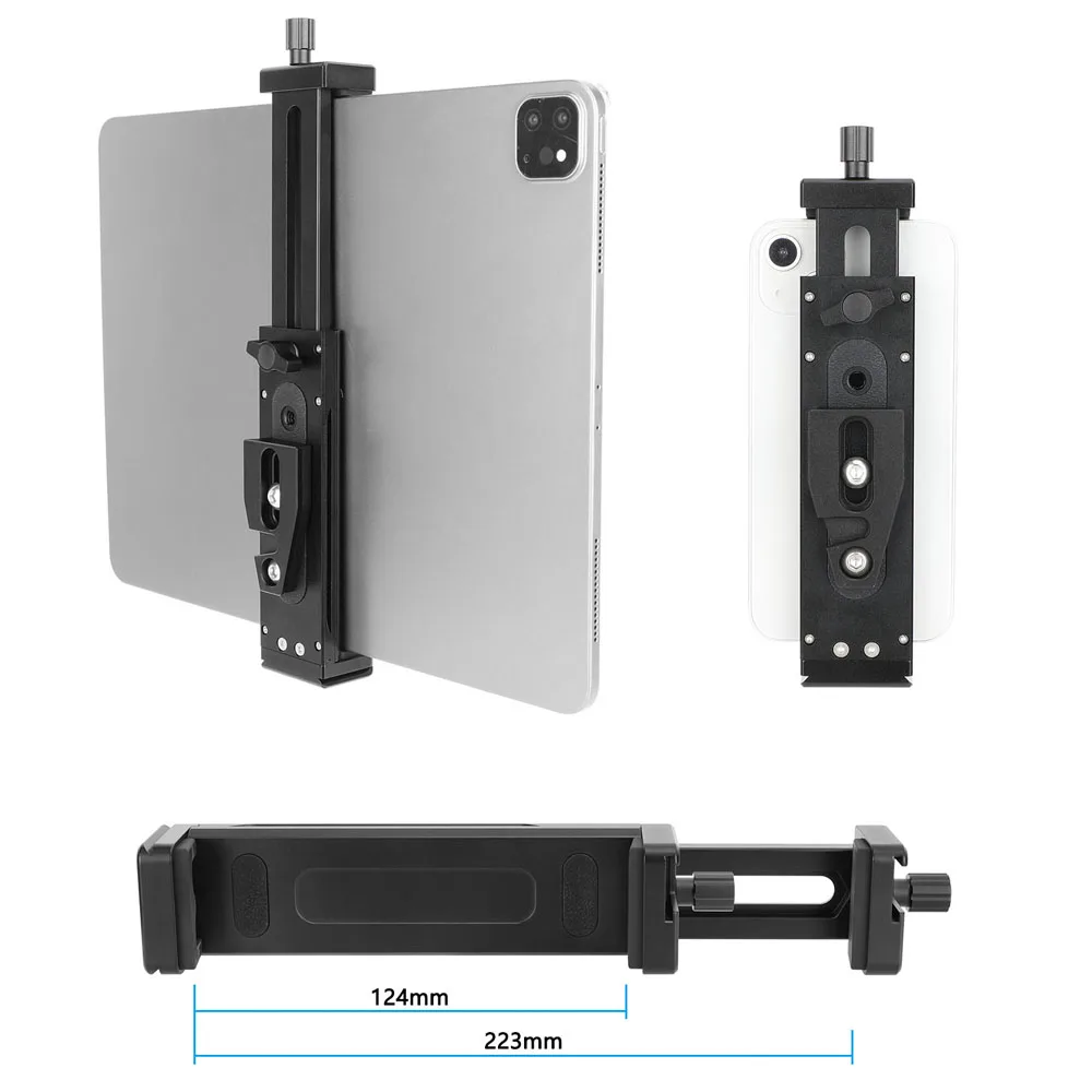 Mobile Phone Tablet Universal Holder Bracket with 360° Rotation Pan For C-stand