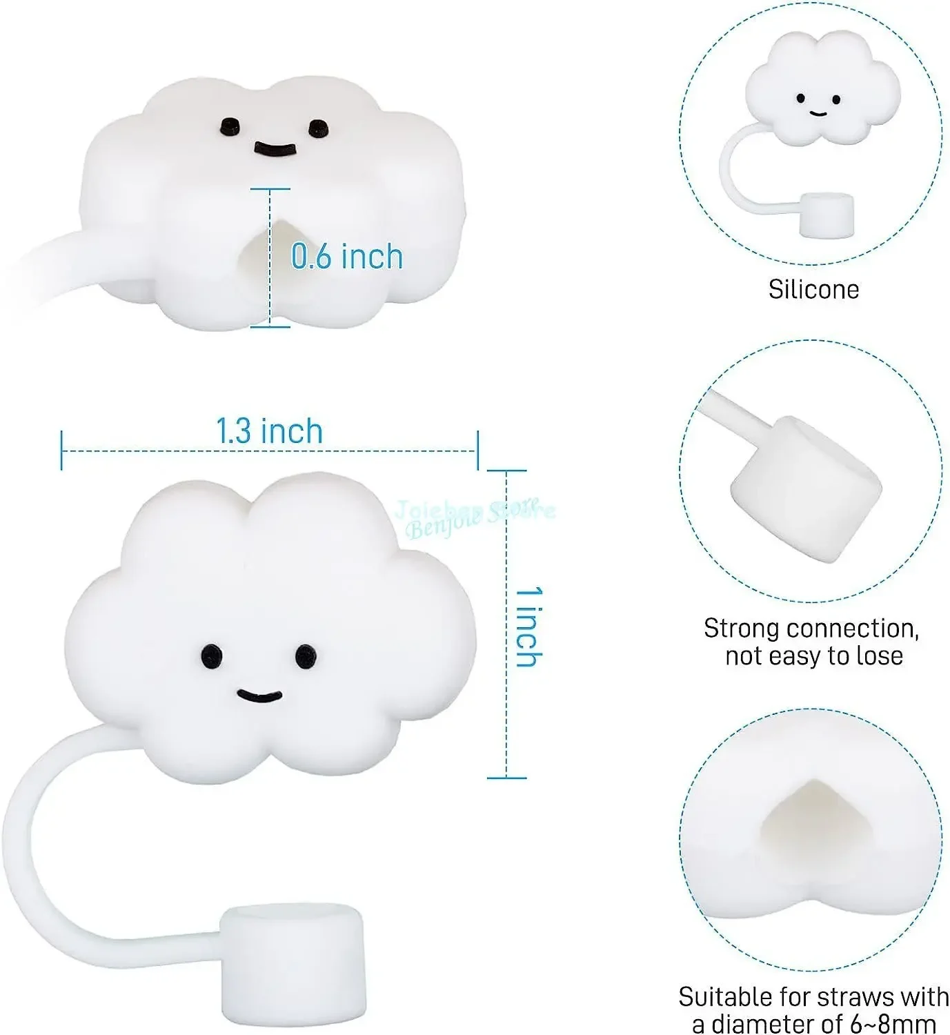 Dropship Cloud Straw Tip Covers Silicone Straw Tips Dust Cap Splash Proof  Cover Reusable Topper For 6-8mm Straw 4PCS White Pink Blue to Sell Online  at a Lower Price