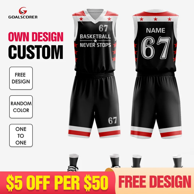 High Quality Sublimation Two Tone Customized Lightning Pattern Personalized Basketball  Uniform Team Clothing Shirts And Shorts