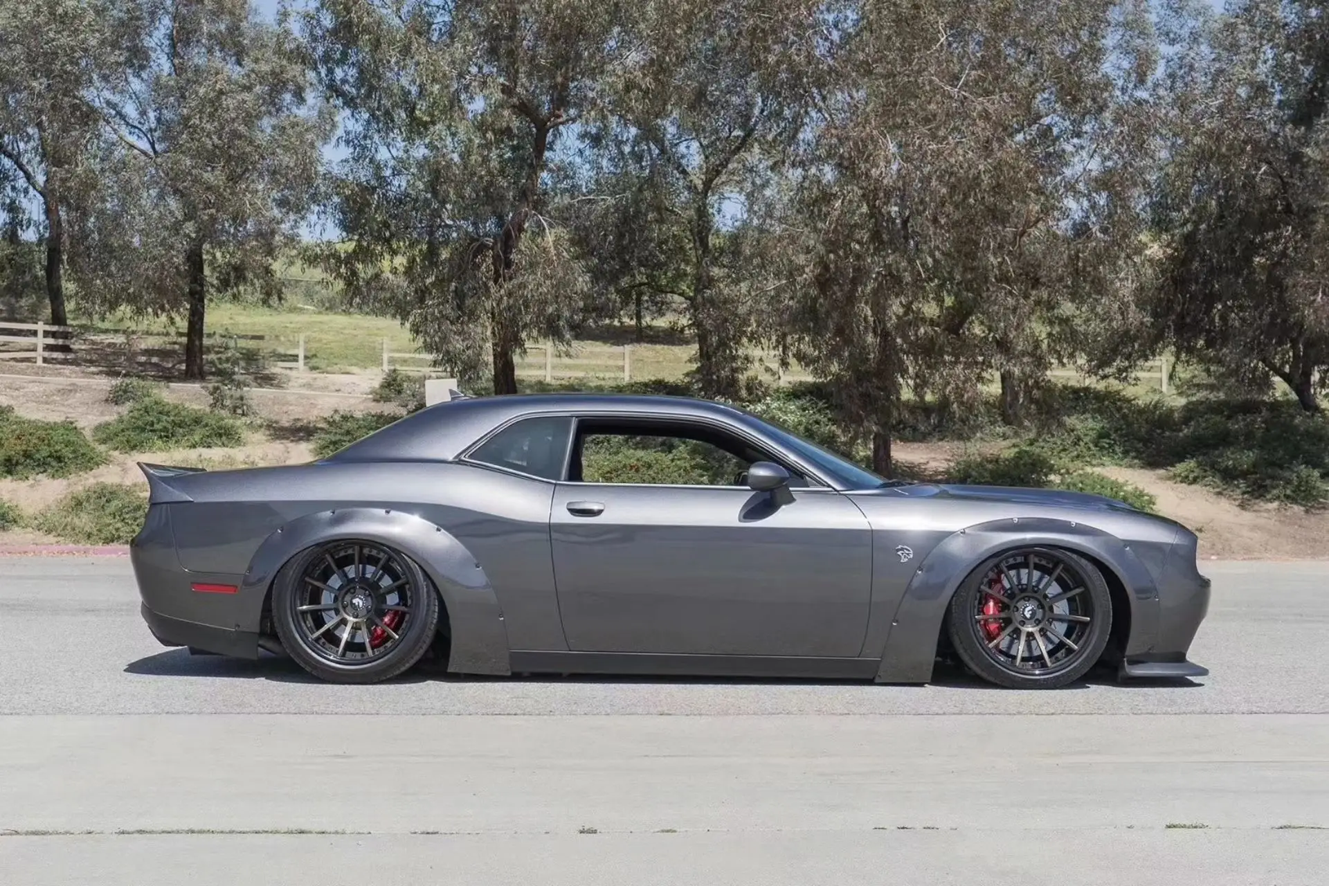For Challenger Wide Car Body Kit Car Wheel Eyebrows Rear Spoiler Wings for Dodge Challenger 17up