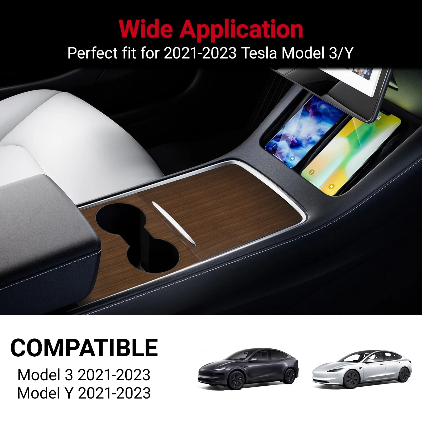 Sleek Interior Decoration Console Sticker for Central Control Panel Protection