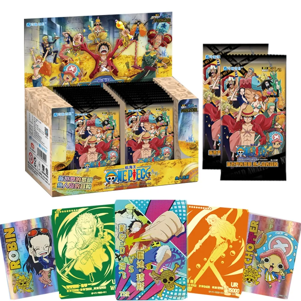 

One Piece Collection Cards Fishman Island Chapter Rare Booster Box Anime Luffy Zoro Chopper Nami Cards Child Birthday Gift Toy