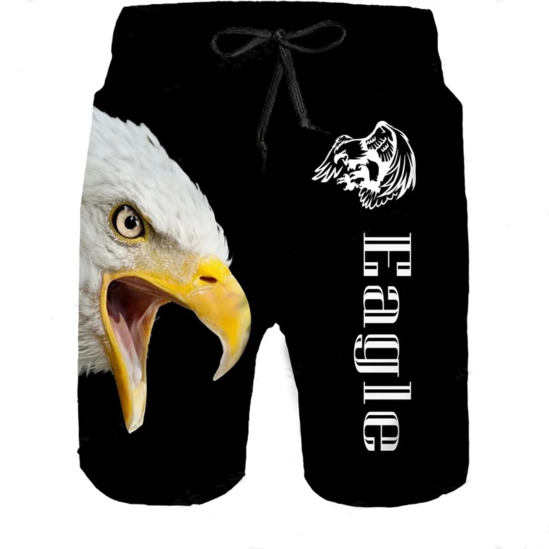 Beach Shorts Cool Men White Bald Eagle Animal Camouflage Print Swimsuit Daily Casual Outdoor Street Style Short Pants Trunks 3