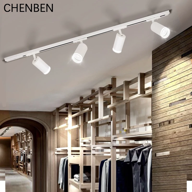 Ceiling track light Room decor GU10 LED home appliance kitchen spotlight fixture clothing store shop rail set