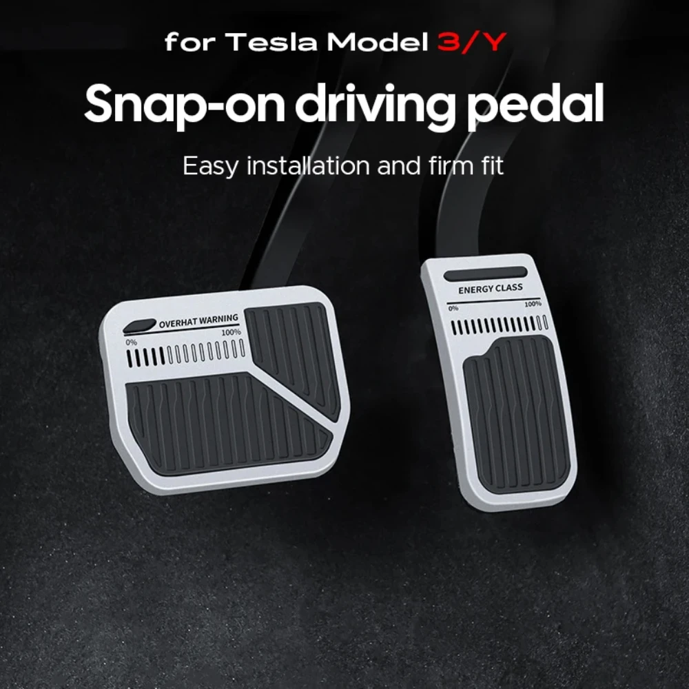 

For Tesla Model 3 Y High land 2024 Aluminum Alloy Pedal Cover Non-slip Accelerator Brake Foot Pads Pedal Clip-on Tesla Parts