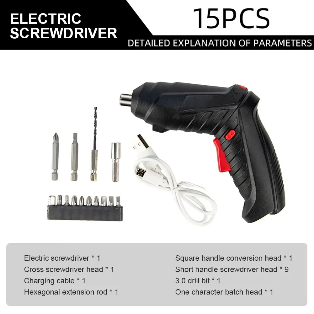 3.6V Wireless Electric Screwdriver Rechargeable Household Electric Drill LED Lighting Mini Electric Screwdriver Power Tool Set