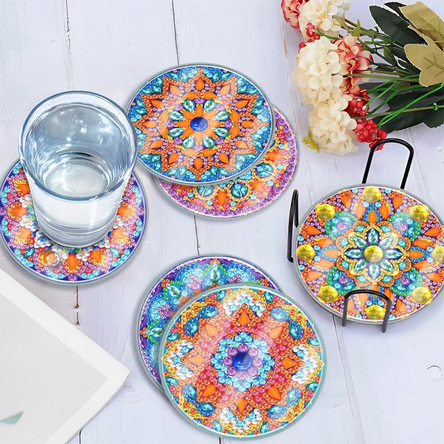 Mandala Diamond Art Colorful Coasters Kits Art Craft Diamond