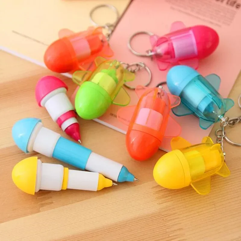 30pcs Retractable Airplane Plane Ball Point Pen Keychain Office School Prize Stationery Promotional Birthday Gift Toy Party