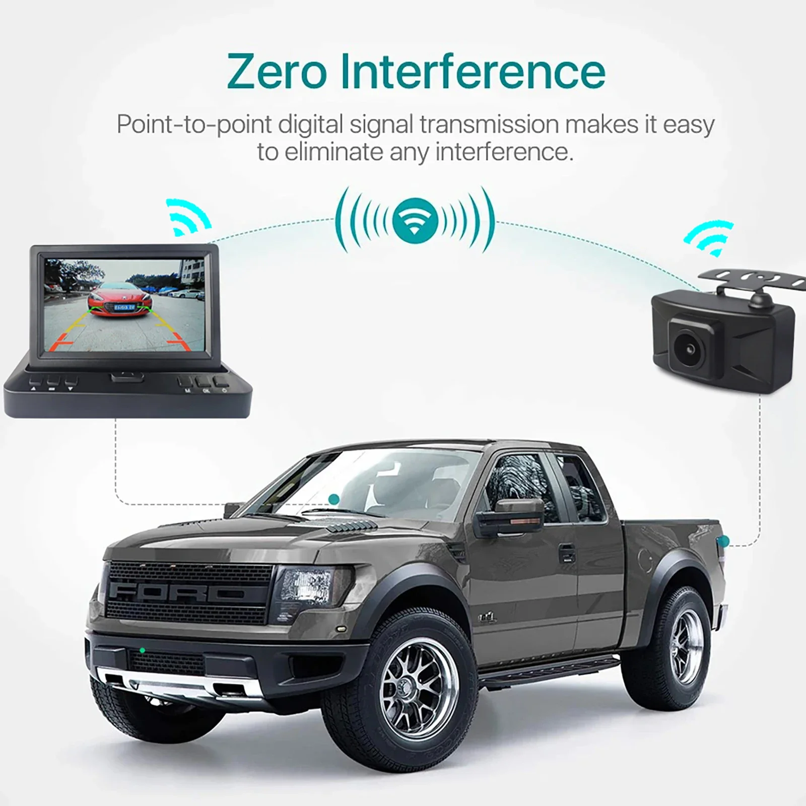Car Rear View Camera Car Parking Monitor Wireless AHD 1080P Backup Reversing Camera WIFI 4.3/5Inch HD for Truck Bus Car Vehicle Night Vision