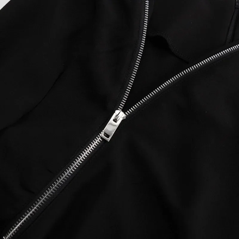 Zipper Patchwork Black Long Dress Women Off-Shoulder High Waist Elegant Clothes Party Dress Casual Ladies Slim Maxi Dress