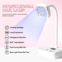Mini UV LED Nail Lamp with Auto Sensor 27W Rechargeable Flash Cure Lamp 360° Adjustable Nail Dryer with 2 Timers For Home DIY 2