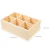 1PC Wooden Desk Pencil Storage Box 6-Grid Stationery Marker Pen Holder School Office Pen Stand Marker Pen Holder Pencil Display 2