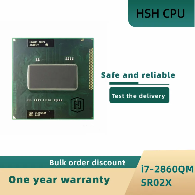 

Intel Core i7-2860QM i7 2860QM SR02X 2.5 GHz CPU Processor 8M 45W Socket G2 / rPGA988B HM65 HM67