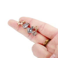 Lot de 10 pendentifs en alliage métallique couleur or avec strass, pour boucles d'oreilles, colliers, breloques, accessoires de fabrication de bijoux à faire soi-même 6