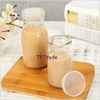 100/300/500pcs 45mm Clear Pudding PE Lids Milk Glass Bottle Universal Caps for Yogurt, Milk, Jam, Jellies, Honey, Spices Mousse 6