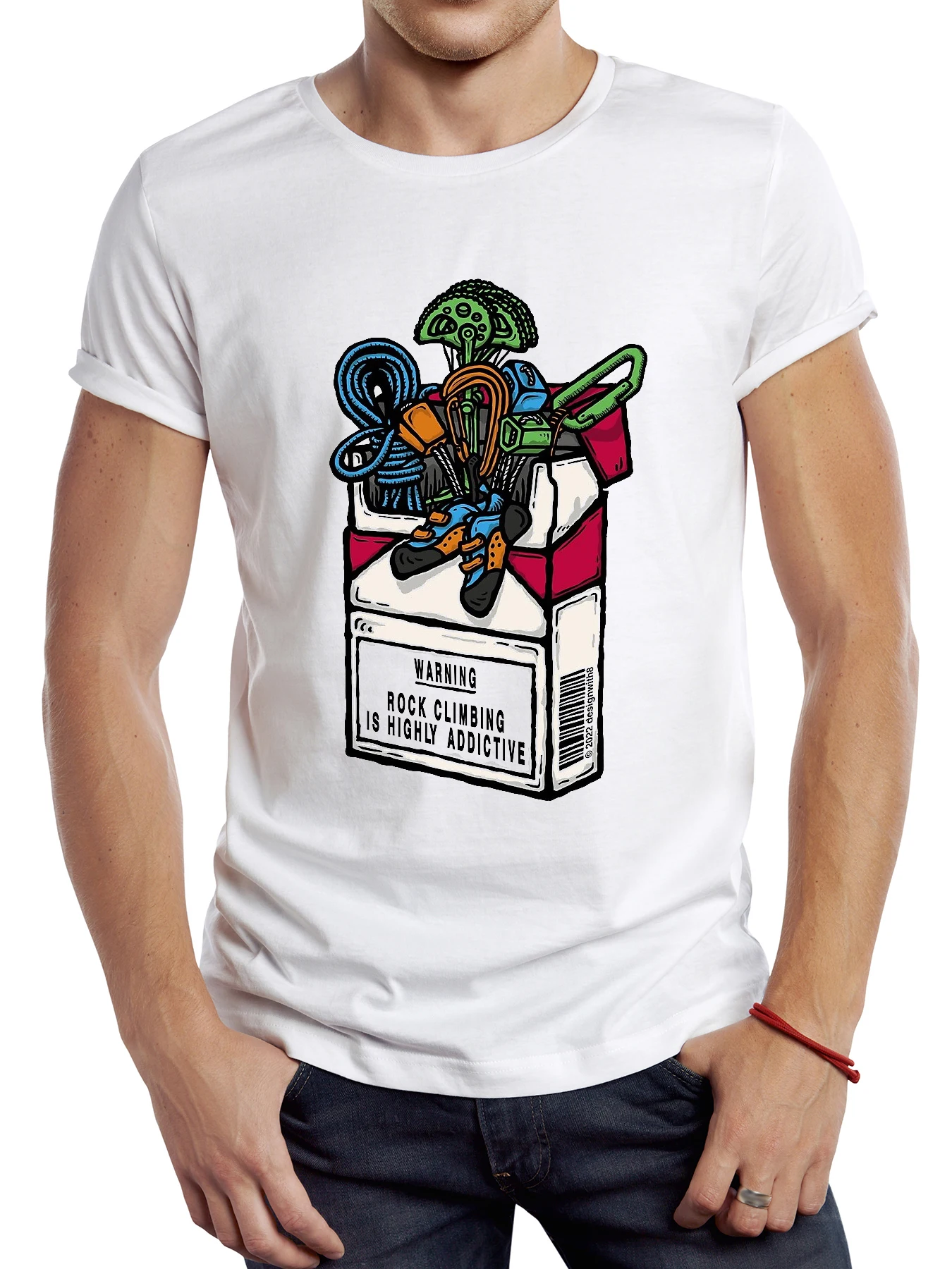 Teehub kreative Klettern Männer T-Shirt Grafik Berg klettern Streetwear Kurzarm Casual Tops Sport T-Shirt