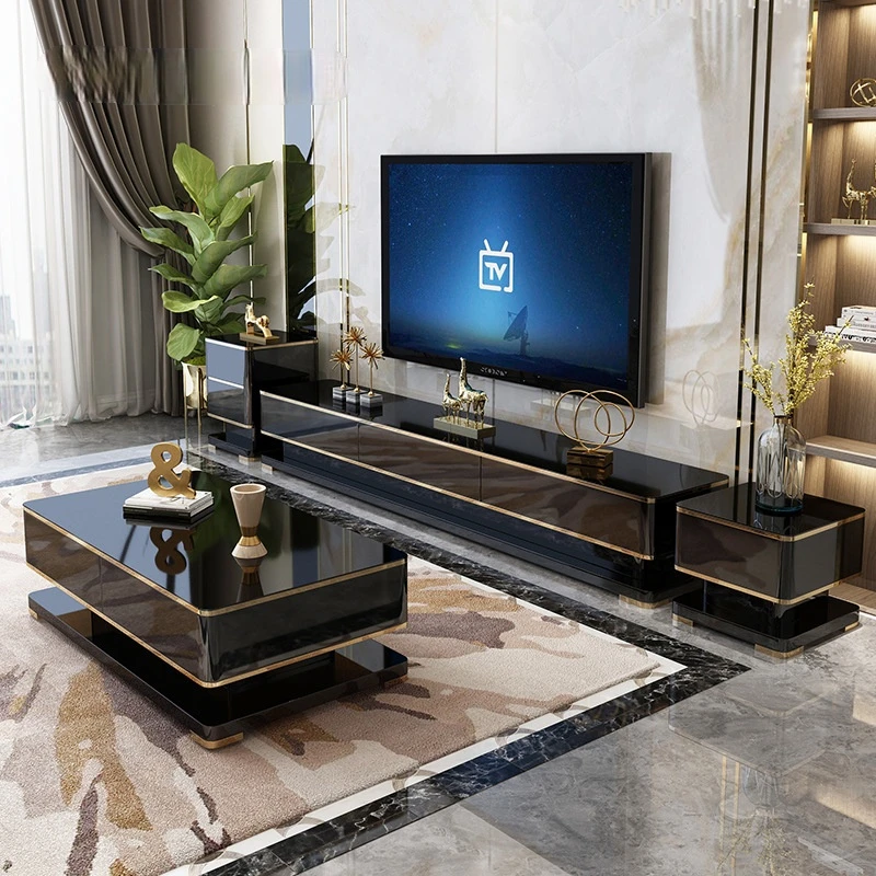 Light luxury coffee table TV combination set style living room